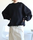 【SALE/10%OFF】aimoha aimoha/英文字刺繍ビッグシルエットエアスウェット アイモハ トップス スウェット・トレーナー グリーン ベージュ ...