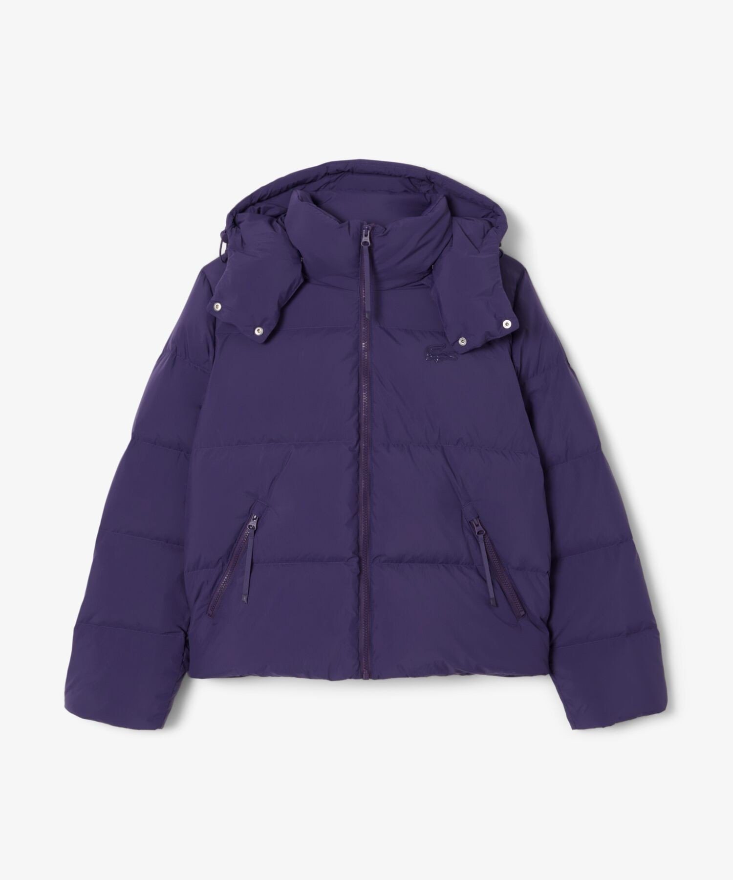 【SALE/50%OFF】LACOSTE ウィメンズ ボリュームハイネック ナイロンショートダウンジャケット / フード取り外し可 ラコステ ジャケット・アウター ダウンジャケット・ダウンベスト オレンジ ブラック グリーン ネイビー【送料無料】