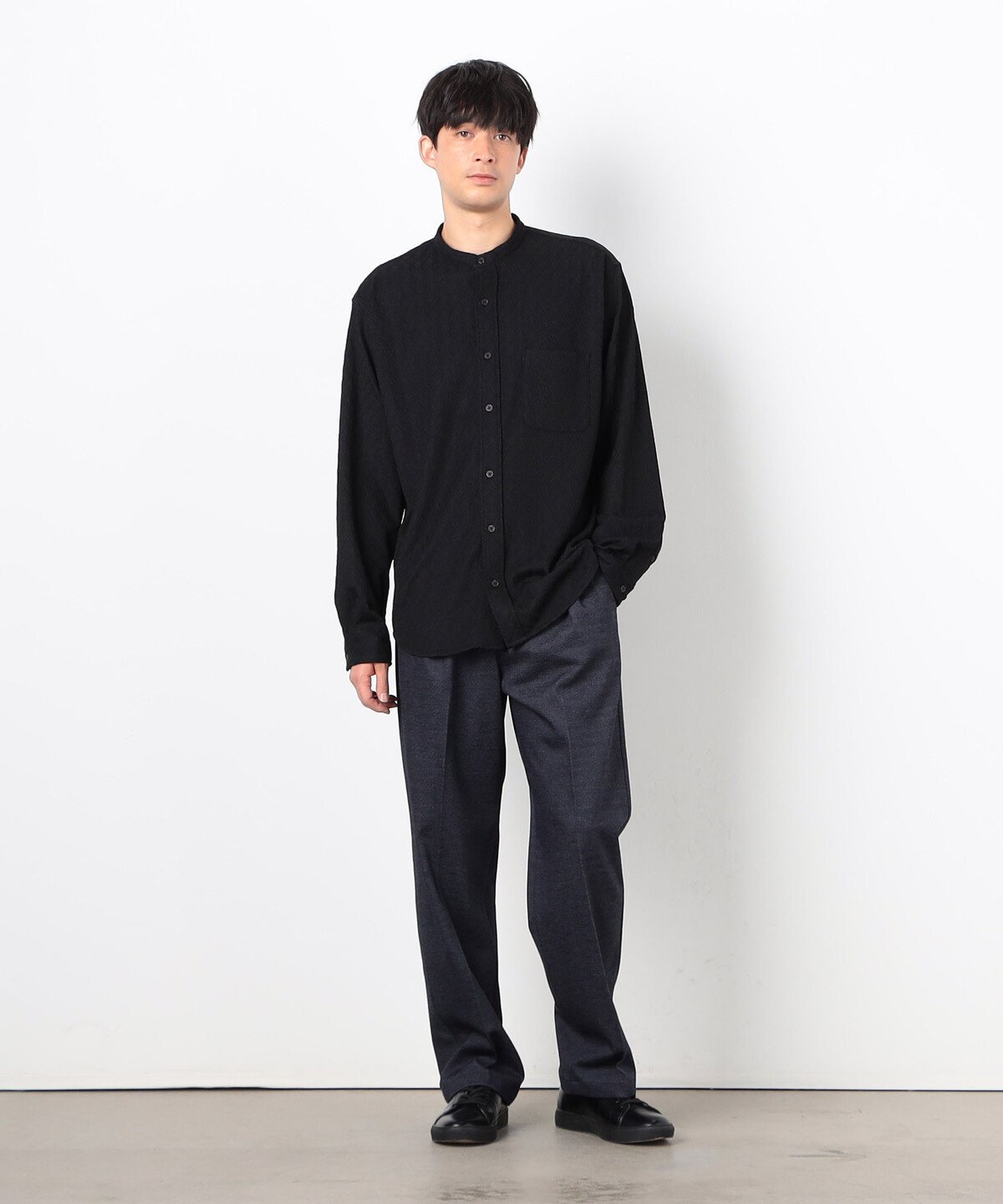 デニムライクストレッチ ワイドシェフパンツ コムサイズム パンツ その他のパンツ ネイビー