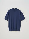 JOHN SMEDLEY モックネック半袖コットンニットTシャツ | ARBER | 30G MODERN FIT ジョンスメドレー トップス ニット ネイビー...