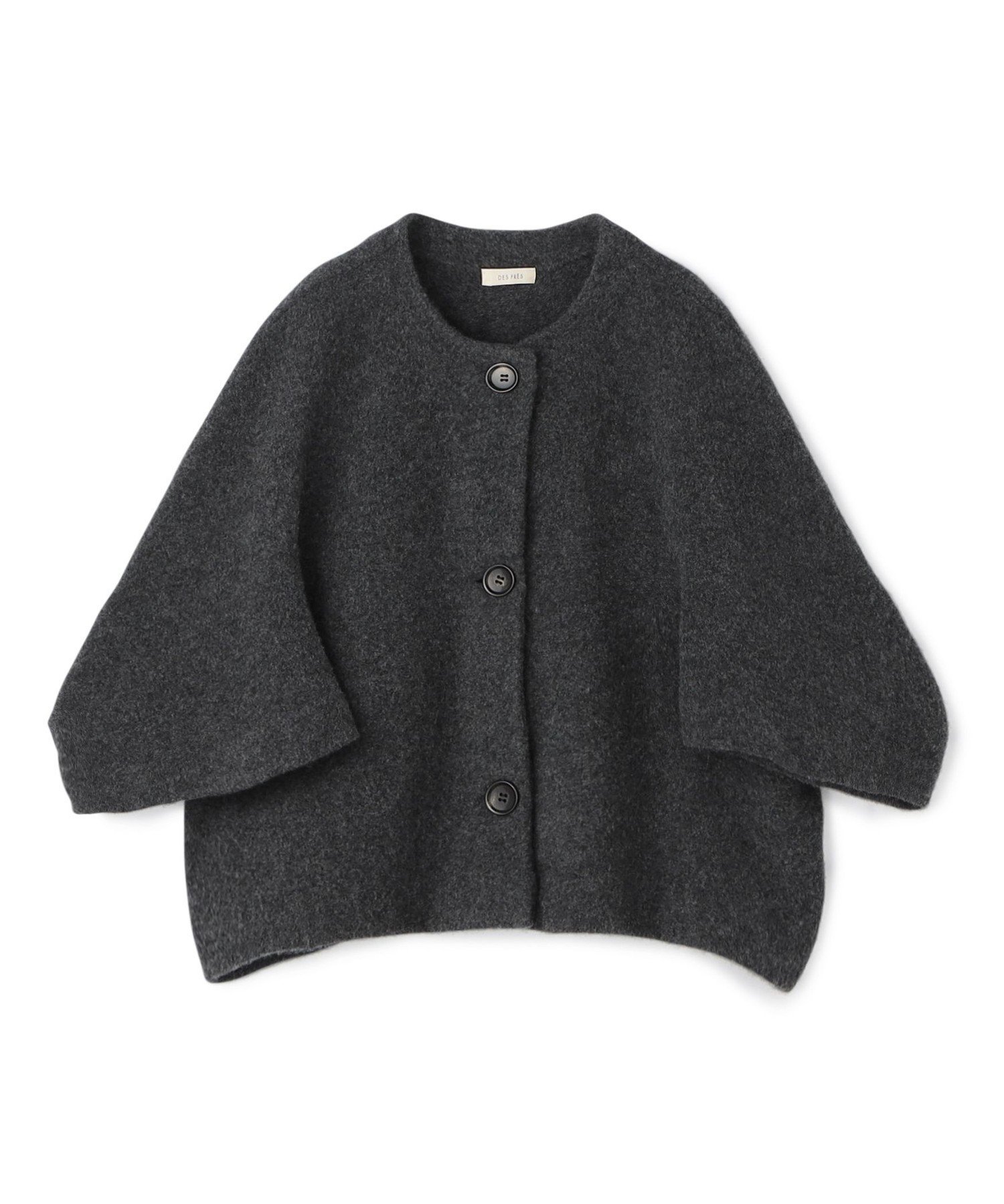 DES PRES ライトウールニット クルーネックジャケット トゥモローランド ジャケット・アウター ノーカラージャケット グレー ブラック【送料無料】のサムネイル