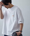 KELTY KELTY×FREAK'S STORE/ケルティ 別注 ワンポイント ヴィンテージロゴ クルーネック ポケットTシャツ/リンガーTシャツ ポケT  フリークスストア トップス カットソー・Tシャツ ホワイト グレー ブラック ベージュ グリーン ネイビー