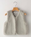 【SALE/30%OFF】SHIPS KIDS SHIPS KIDS:85ー95cm / フェイクファー×リバティ ベスト シップス トップス ベスト・ジレ ベージュ グレー【送料無料】