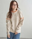 【SALE/40%OFF】LBC with Life 配色ステッチ畦ニットプルオーバー エルビーシー トップス ニット ブルー パープル グレー ホワイト