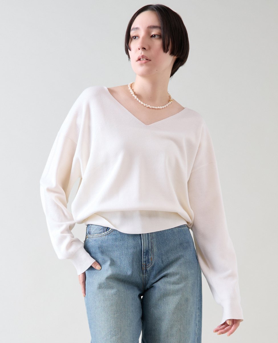 【SALE／60%OFF】martinique ウールシルクミラノリブプルオーバー マルティニーク トップス ニット ネイビー パープル ホワイト【送料..