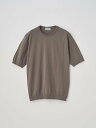 JOHN SMEDLEY 半袖コットンニットTシャツ | KIELL | 30G MODERN FIT ジョンスメドレー トップス ニット ベージュ【送料無料】