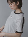 【SALE/50%OFF】ehka sopo パイルリンガーTシャツ エヘカソポ トップス カットソー・Tシャツ ホワイト イエロー ネイビー(4)