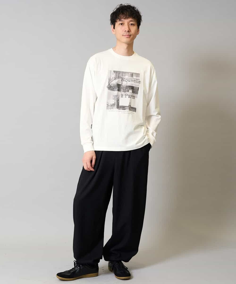 【綿100%】フォトプリントワイドシルエットカットソー ロンT アー・ヴェ・ヴェ トップス カットソー・Tシャツ ホワイト