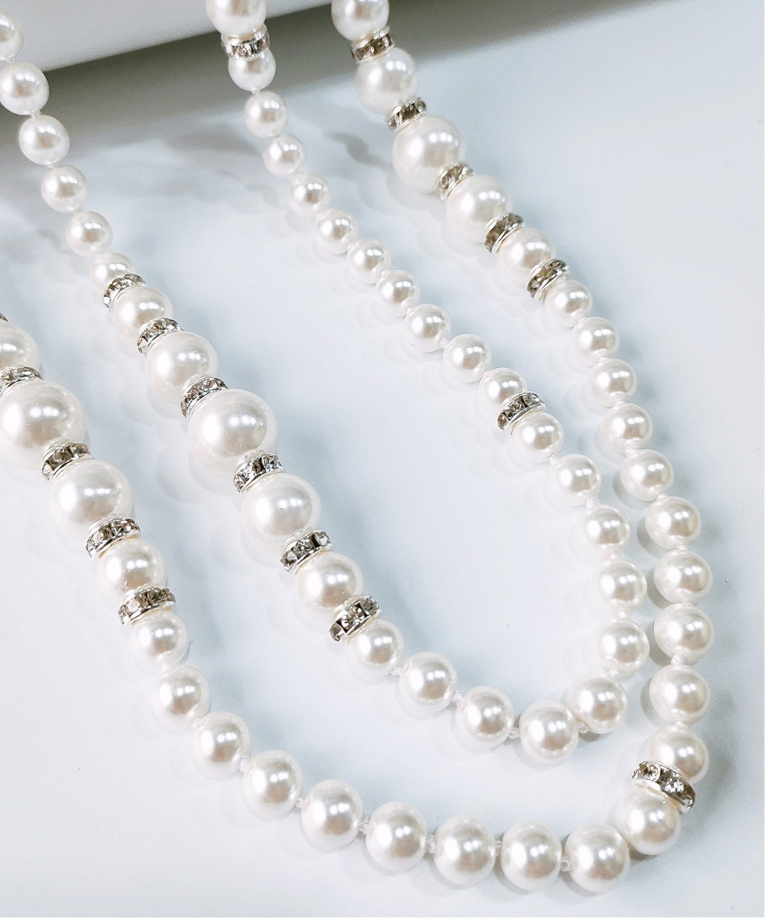 【SALE／50%OFF】DRESS+ フェイクパールロングネックレス ドレスプラス アクセサリー・腕時計 ネックレス ホワイト