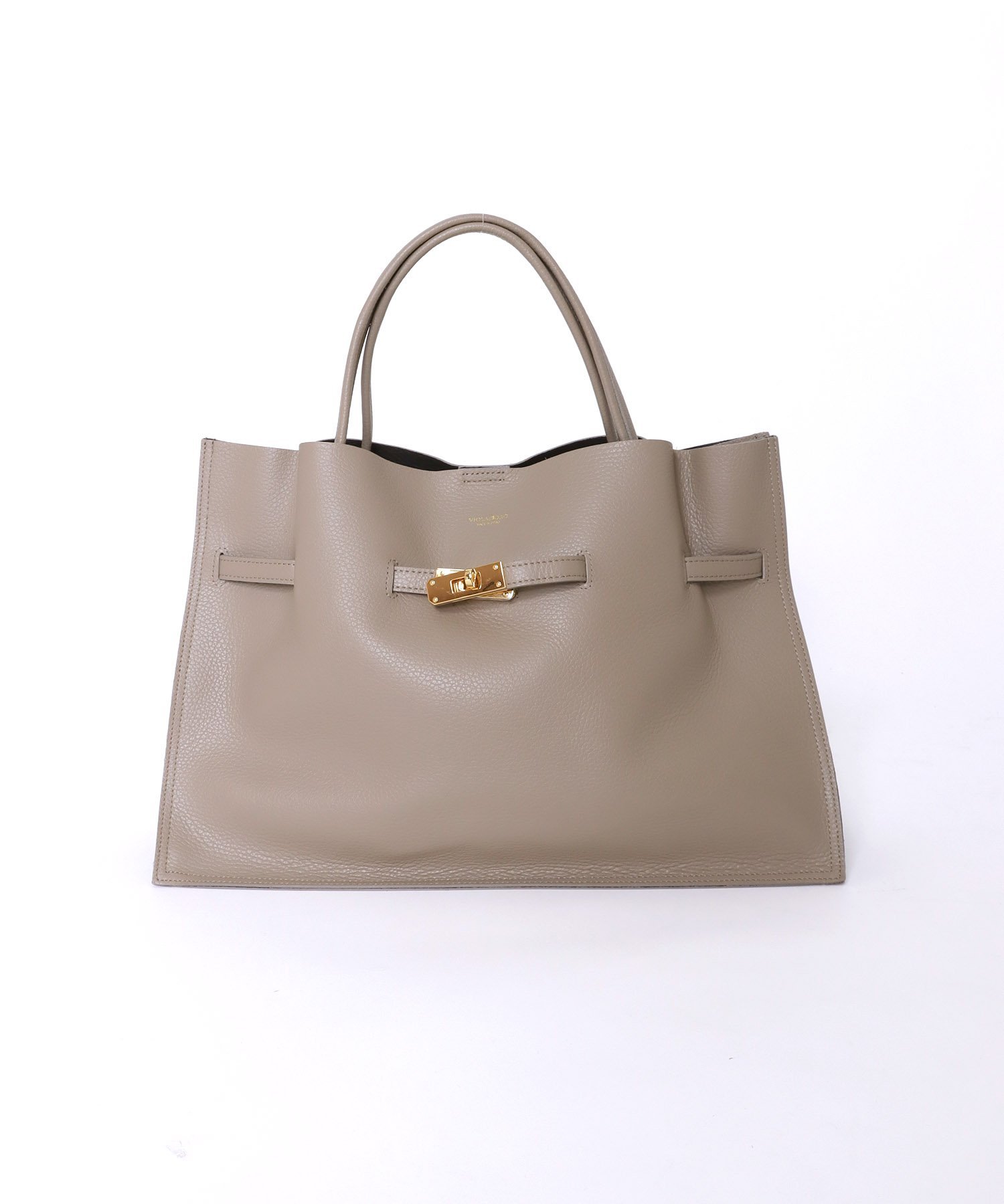 VIOLAd'ORO 【VIOLAd'ORO/ヴィオラドーロ】TRERO V1497 イタリアンWフェイスレザートートバッグLサイズ ジネス バッグ トートバッグ ベージュ ブラック【送料無料】のサムネイル
