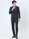 【SALE/40%OFF】TAKA-Q ストレッチウォッシャブル レギュラーフィット 2ボタン2ピーススーツ 組織紺 セットアップ ジャケット 洗える 伸びる ...