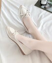 【SALE/58%OFF】Dewlily 【Dewlily】リボンフラットシューズ アミュレット シューズ・靴 バレエシューズ ブラック ホワイト ピンク