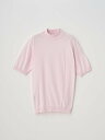 JOHN SMEDLEY モックネック半袖コットンニットTシャツ | ARBER | 30G MODERN FIT ジョンスメドレー トップス ニット ピンク【...