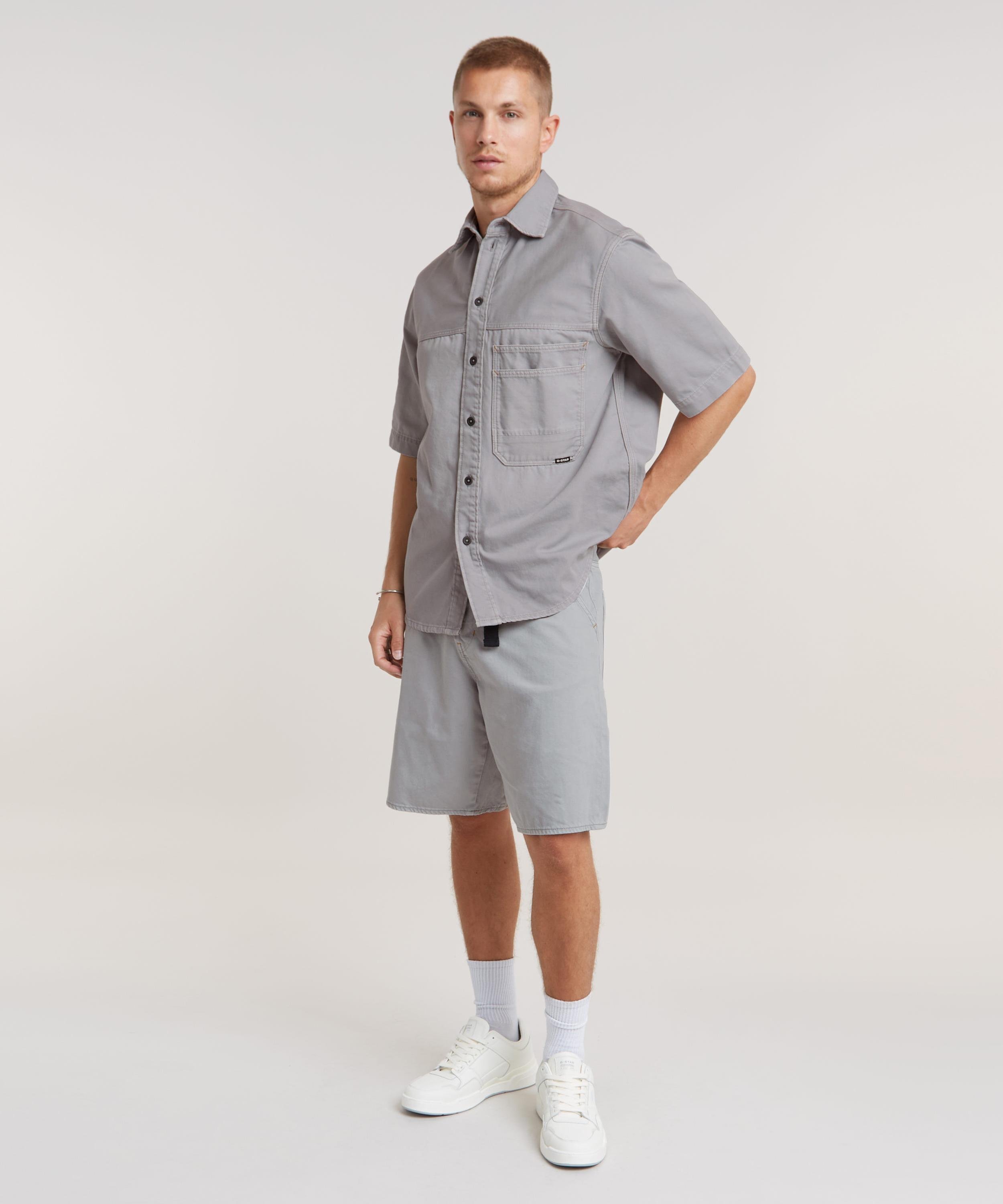 【公式ショップ】TRAVAIL SHORT/ルーズワイドカラーデニムショートパンツ ジースターロゥ パンツ その他のパンツ グレー