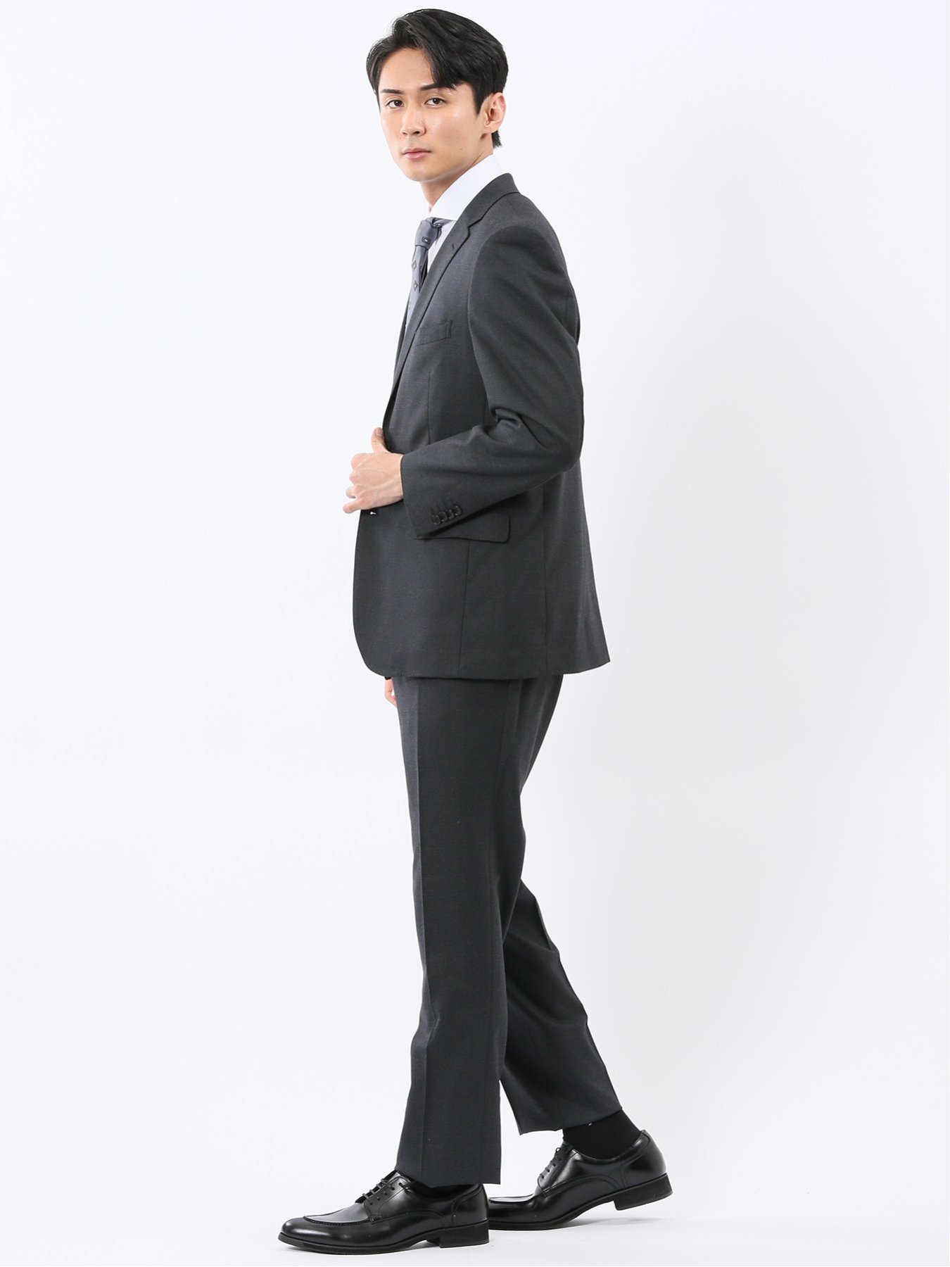 【SALE／30%OFF】TAKA-Q ストレッチウォッシャブル レギュラーフィット 2ボタン2ピーススーツ チェック黒 タカキュー スーツ・フォーマル セットアップスーツ【送料無料】