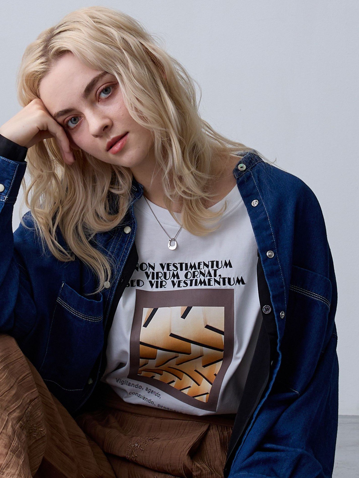 NICOLE CLUB 【ZELDA】グラフィックデザインロングTシャツ ニコル クラブ トップス カットソー・Tシャツ