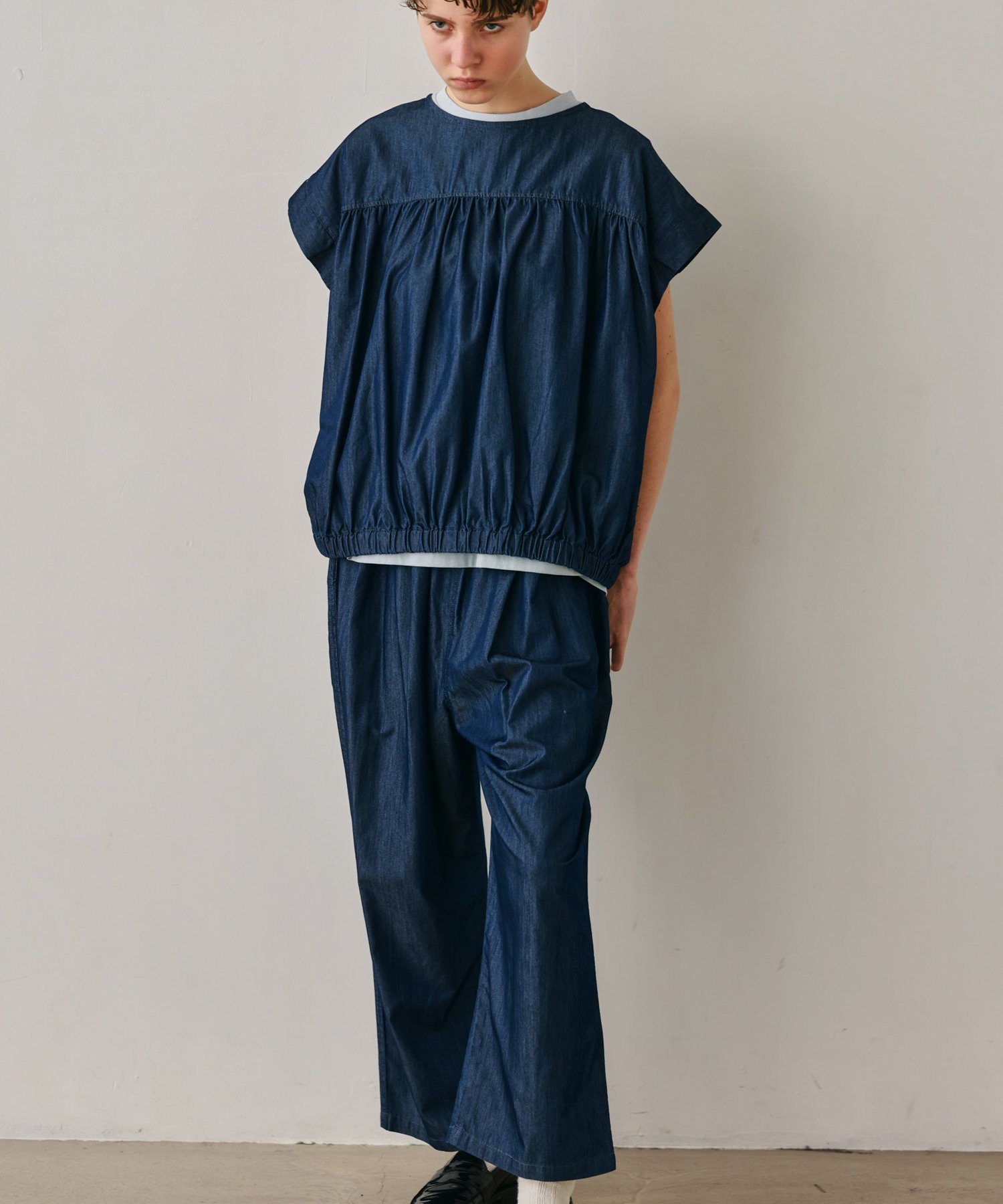 KELEN 「KELEN / ケレン」接触冷感3.5ozデニム 前後2WAYブラウス ビーアパートメント トップス シャツ・ブラウス ネイビー ブラック