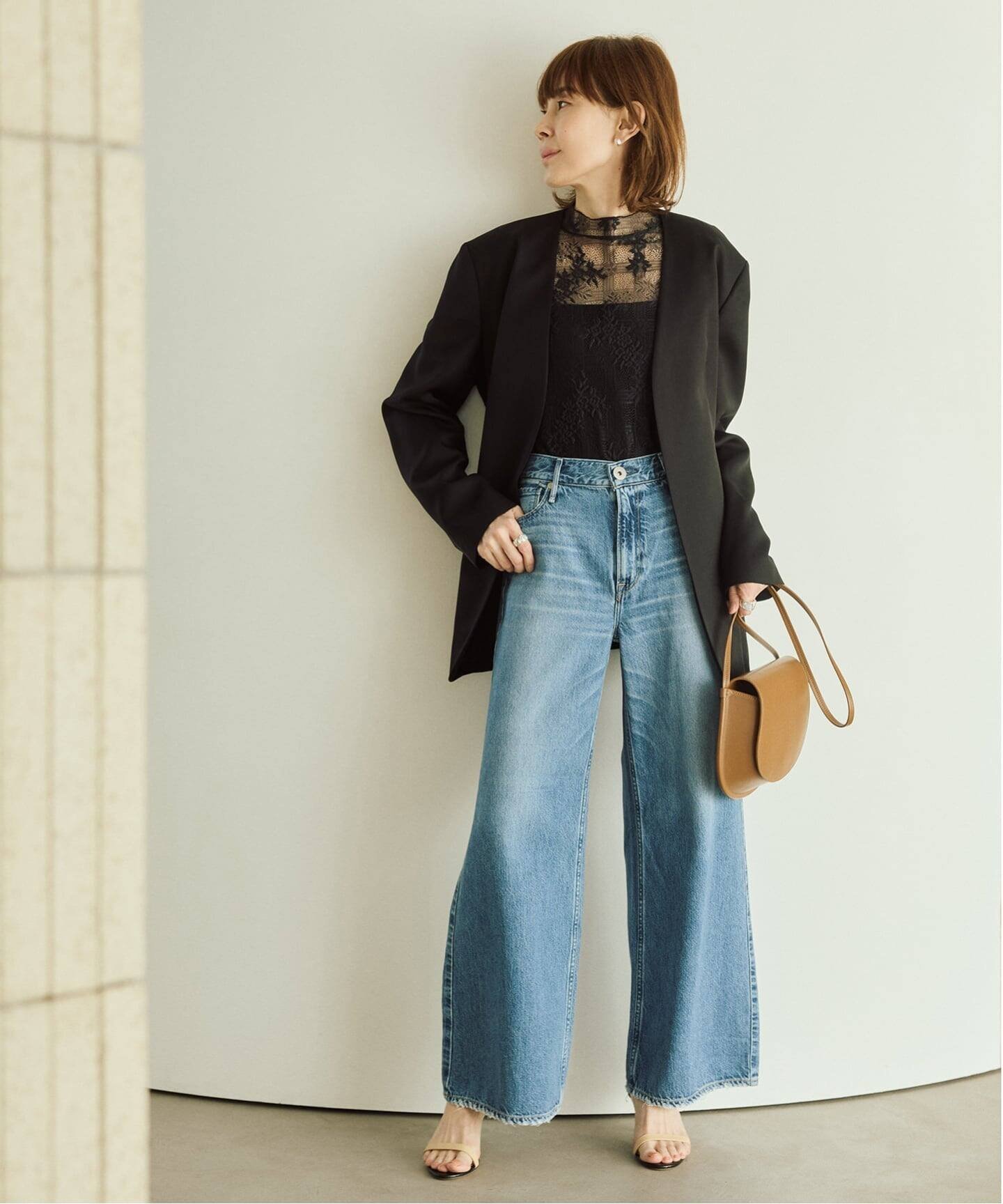 VERMEIL par iena 《追加》Soft Lace トップス ヴェルメイユ パー イエナ トップス シャツ・ブラウス ブラック ホワイト