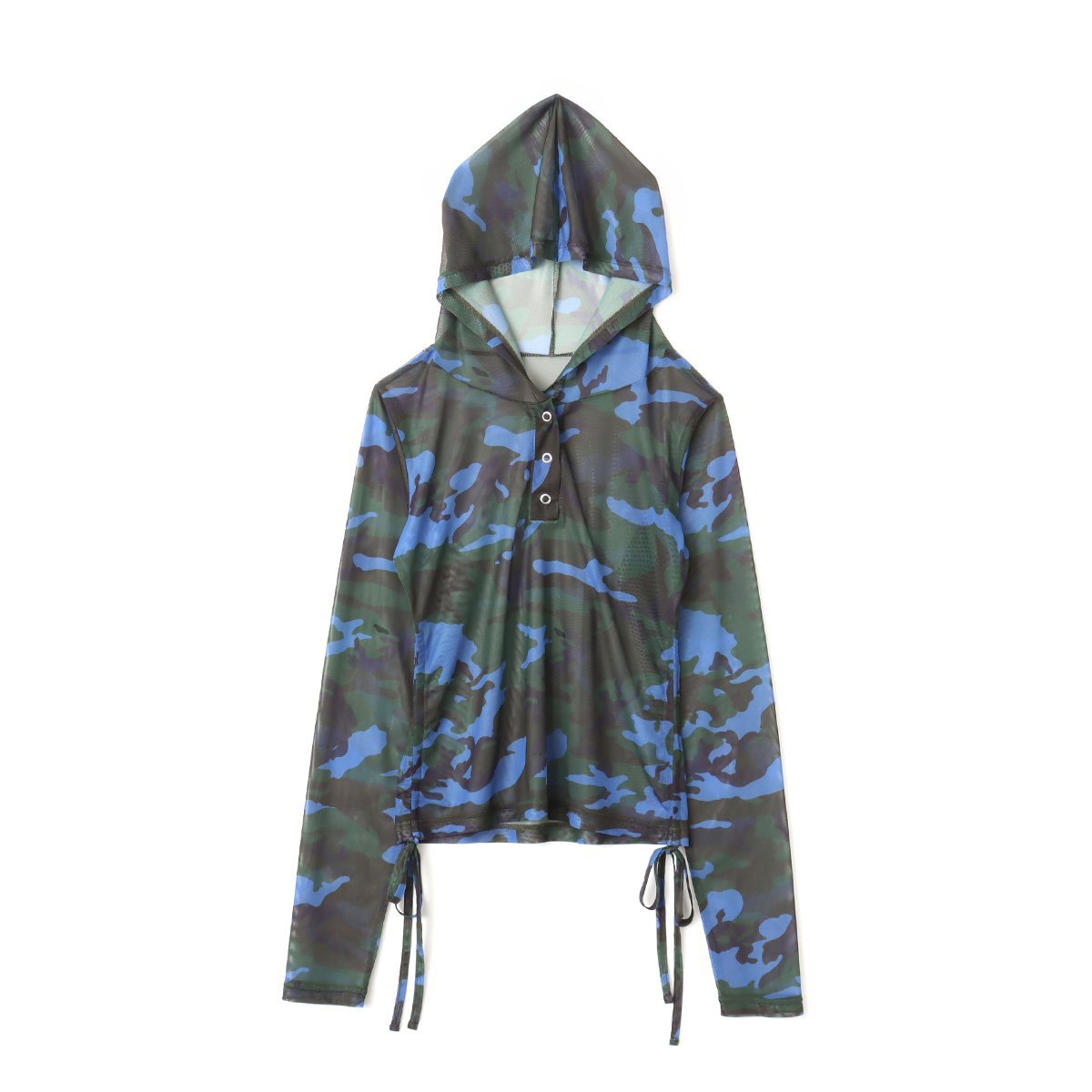 atmos pink atmos pink See-through Hoodie CAMOUFLAGE BLUE アトモス トップス カットソー・Tシャツ