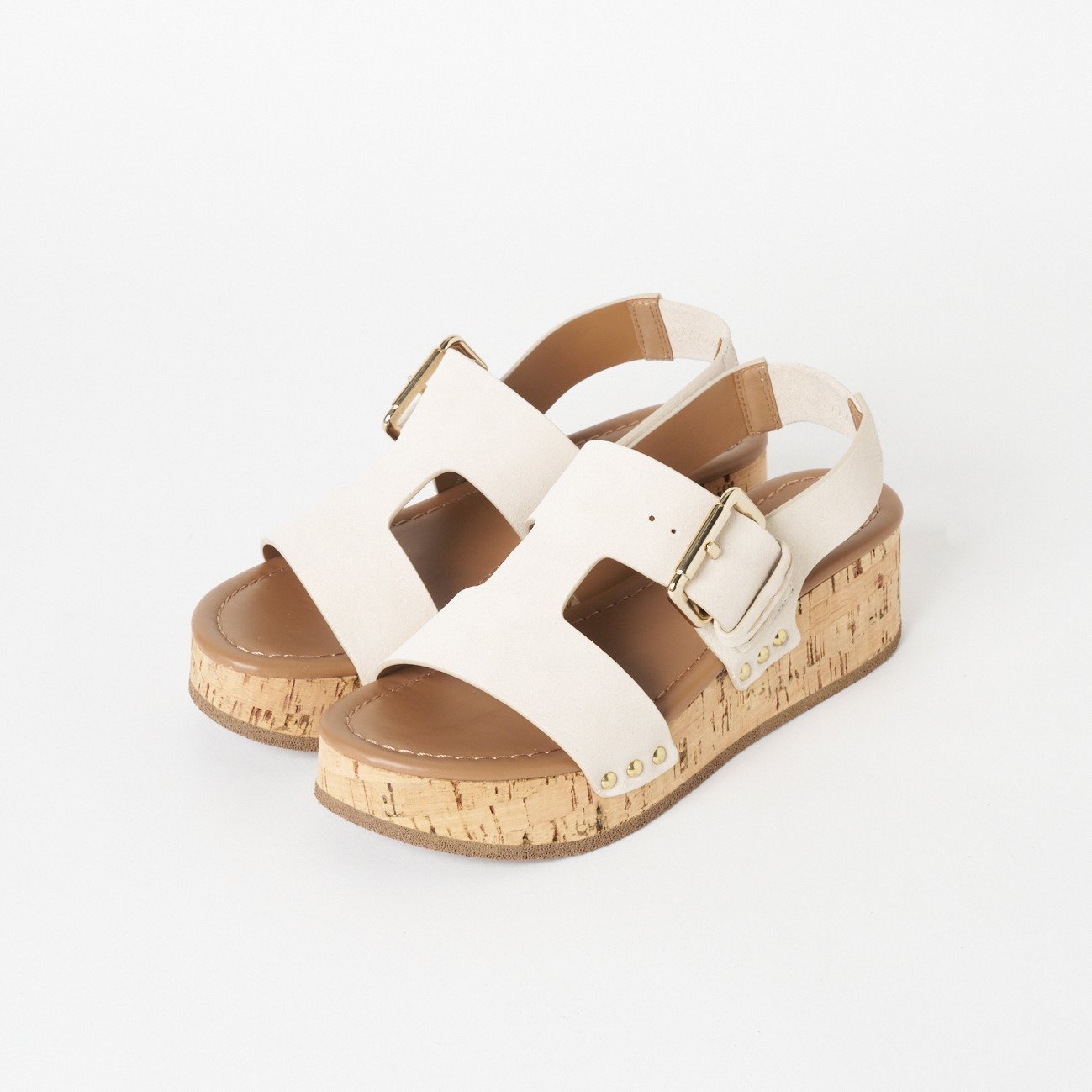 【SALE／40%OFF】Claire Charlotte SUEDE CORK SOLE SANDAL エリオポール シューズ・靴 サンダル ブラック ホワイト【送料無料】