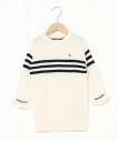 【SALE／50%OFF】TOMMY HILFIGER (K)TOMMY HILFIGER(トミーヒルフィガー) GIRLS パネルボーダーニットワンピース トミーヒルフィガー ワンピース・ドレス ワンピース ホワイト【送料無料】