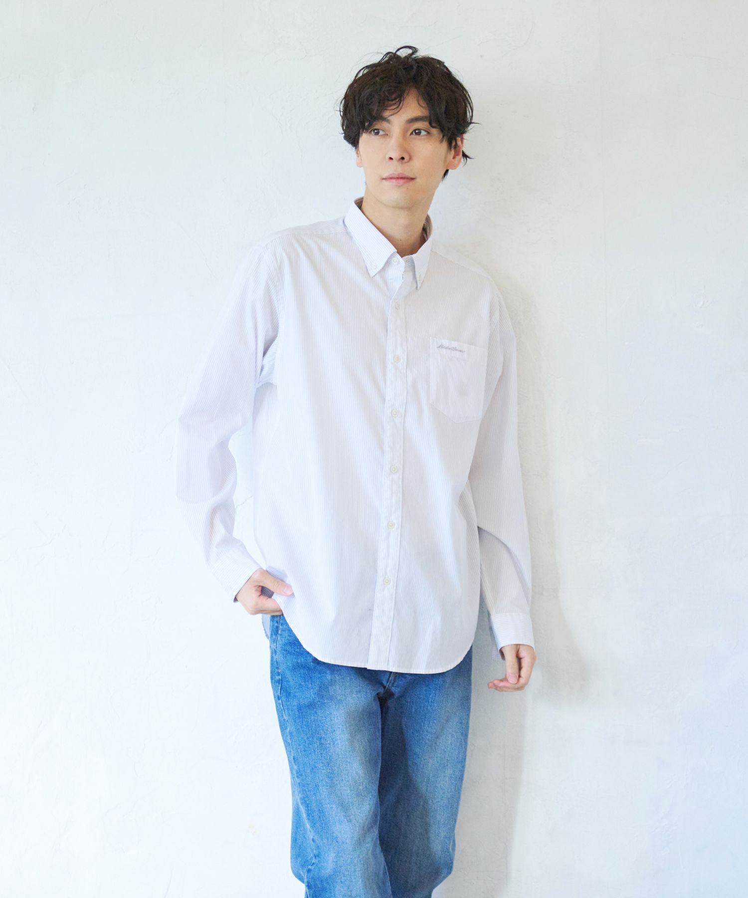 エディー・バウアー 服（メンズ） Eddie Bauer ブロード ストライプ シャツ/BROAD STRIPE BD LS SHIRT エディーバウアー トップス シャツ・ブラウス ブラック ピンク【送料無料】