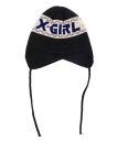 X-girl LINE LOGO KNIT CAP ニットキャップ X-girl エックスガール 帽子 キャップ ブラック ブルー ホワイト【送料無料】