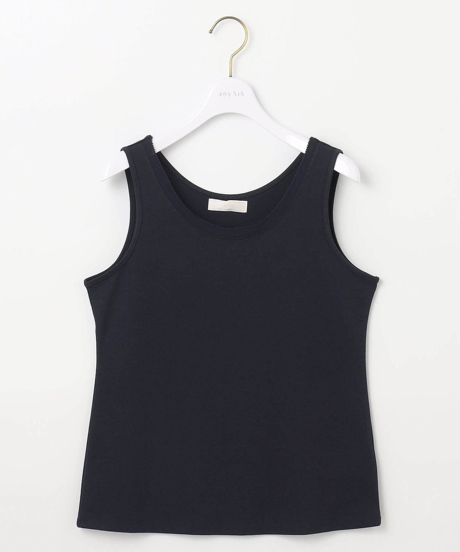 【SALE／50%OFF】ANY SIS 【吸水速乾・UVケア・接触冷感】コンフォートジャージー タンクトップ エニィスィス トップス ノースリーブ・タンクトップ ホワイト ネイビー ブラック