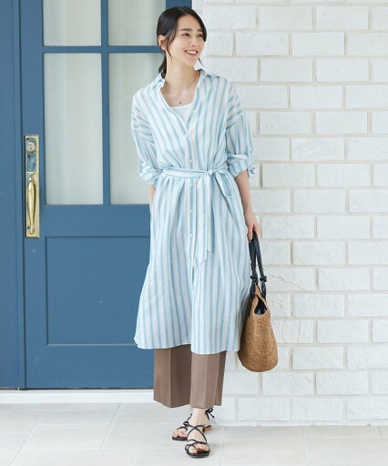 【SALE/40%OFF】自由区 L 【洗える】テンセルリネンシャツワンピース ジユウク ワンピース・ドレス シャツワンピース ピンク ホワイト【送料無料】 【SALE/40%OFF】自由区 L 【洗える】テンセルリネンシャツワンピース ジユウク ワンピース・ドレス シャツワンピース ピンク ホワイト【送料無料】