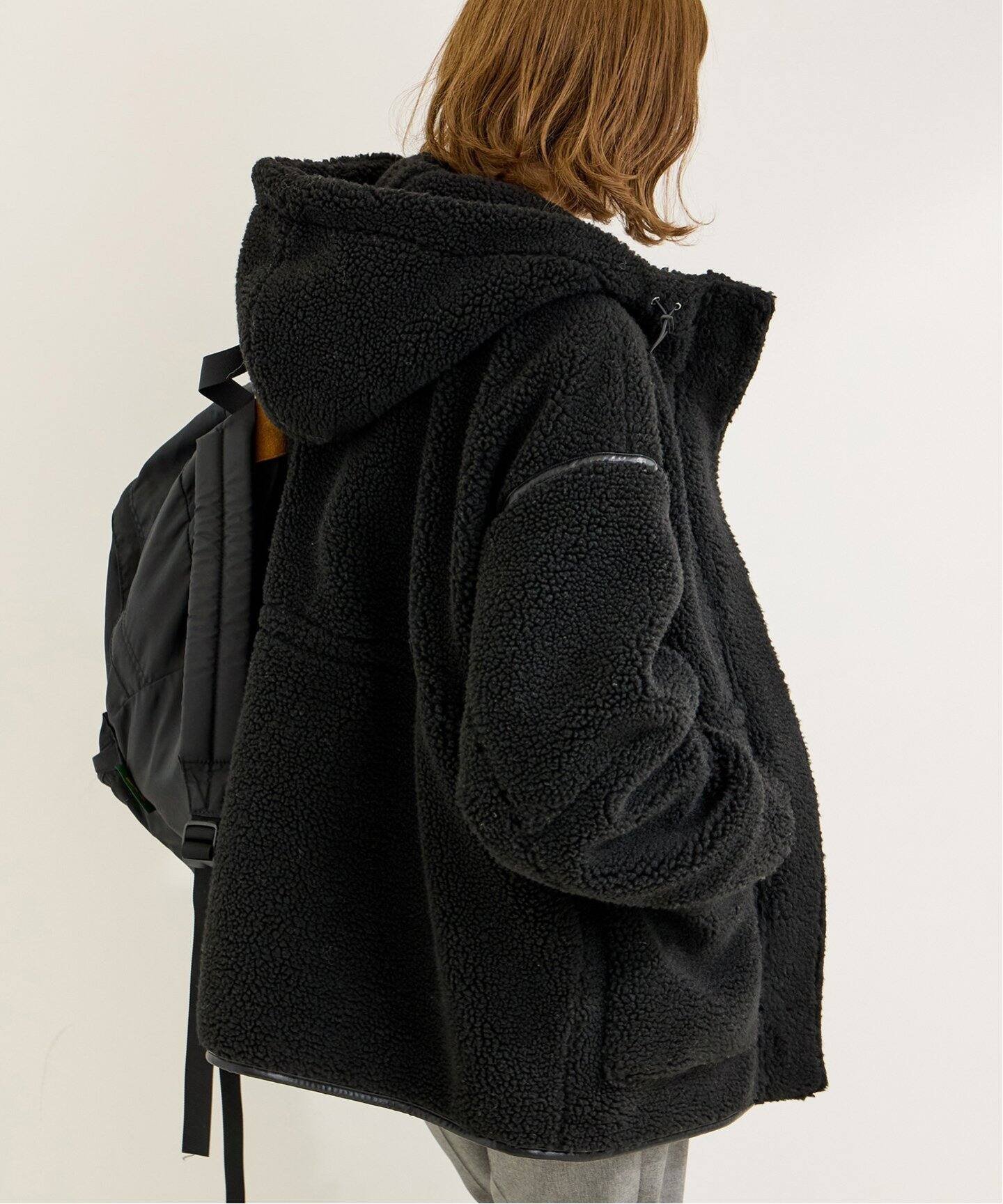 B.C STOCK 《予約》フード付きボアコート ベーセーストック ジャケット・アウター ブルゾン・ジャンパー ブラウン ブラック ベージュ【送料無料】のサムネイル