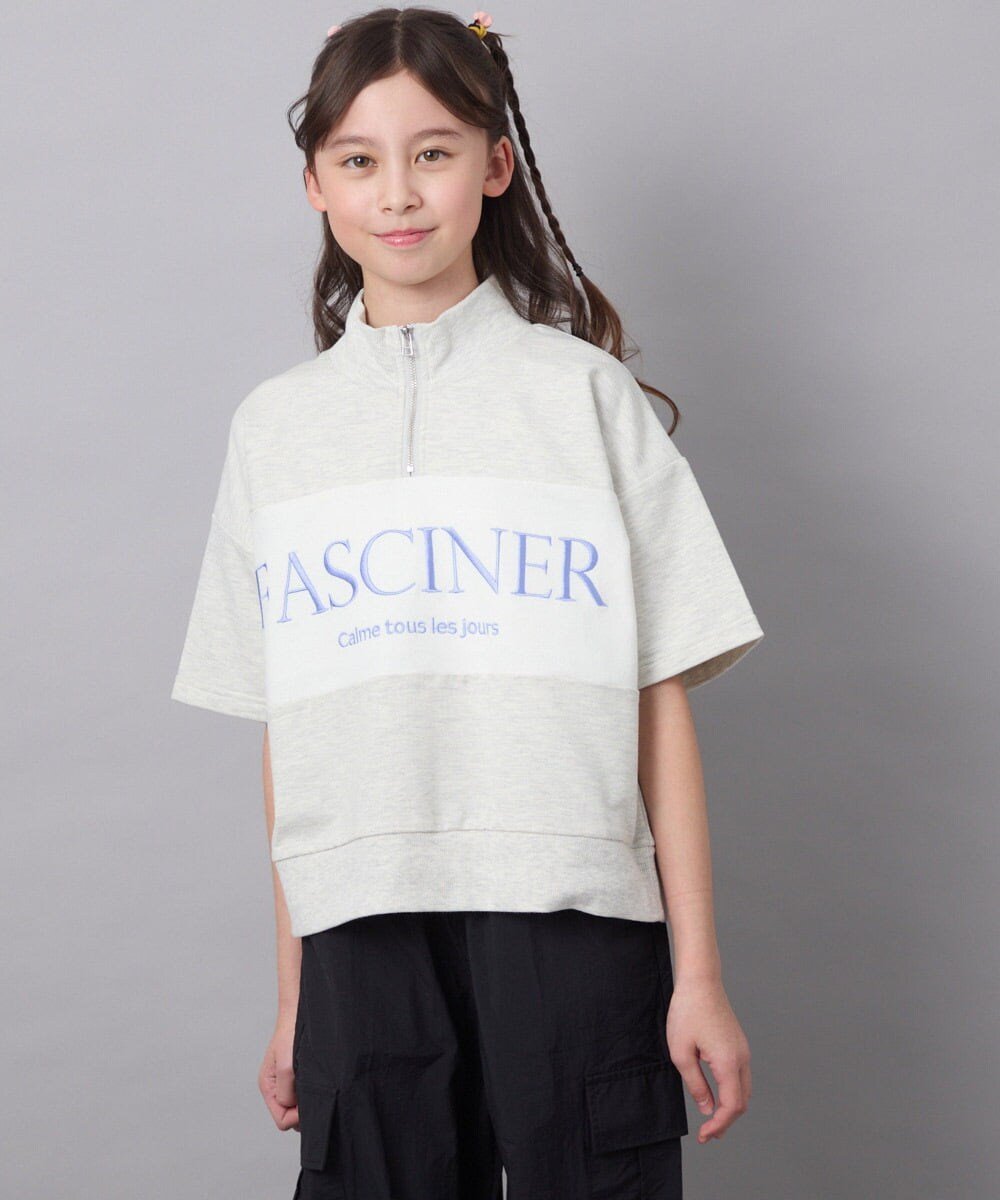【SALE／40%OFF】a.v.v 【毛玉になりにくい/程よく伸びる】[140-150]ハーフジップロゴスウェット アー・ヴェ・ヴェ トップス カットソー・Tシャツ ブラック