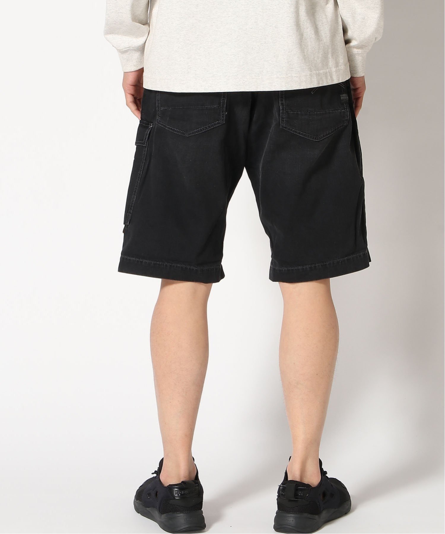 【公式ショップ】BEARING CARGO SHORTS/ミリタリーディテールカーゴデニムショートパンツ ジースターロゥ パンツ その他のパンツ ブラック