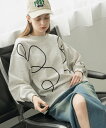 【SALE/40%OFF】RETRO GIRL コード刺繍トレーナー レトロガール トップス スウェット・トレーナー ホワイト ブラック