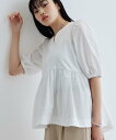 【SALE/30%OFF】GALLEST ハートネックペプラムカットソー インディヴィ トップス カットソー・Tシャツ ホワイト ブルー ブラック【送料無料】