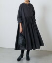 BEARDSLEY ギャザーワンピース ビアズリー ワンピース・ドレス その他のワンピース・ドレス ネイビー グレー【送料無料】