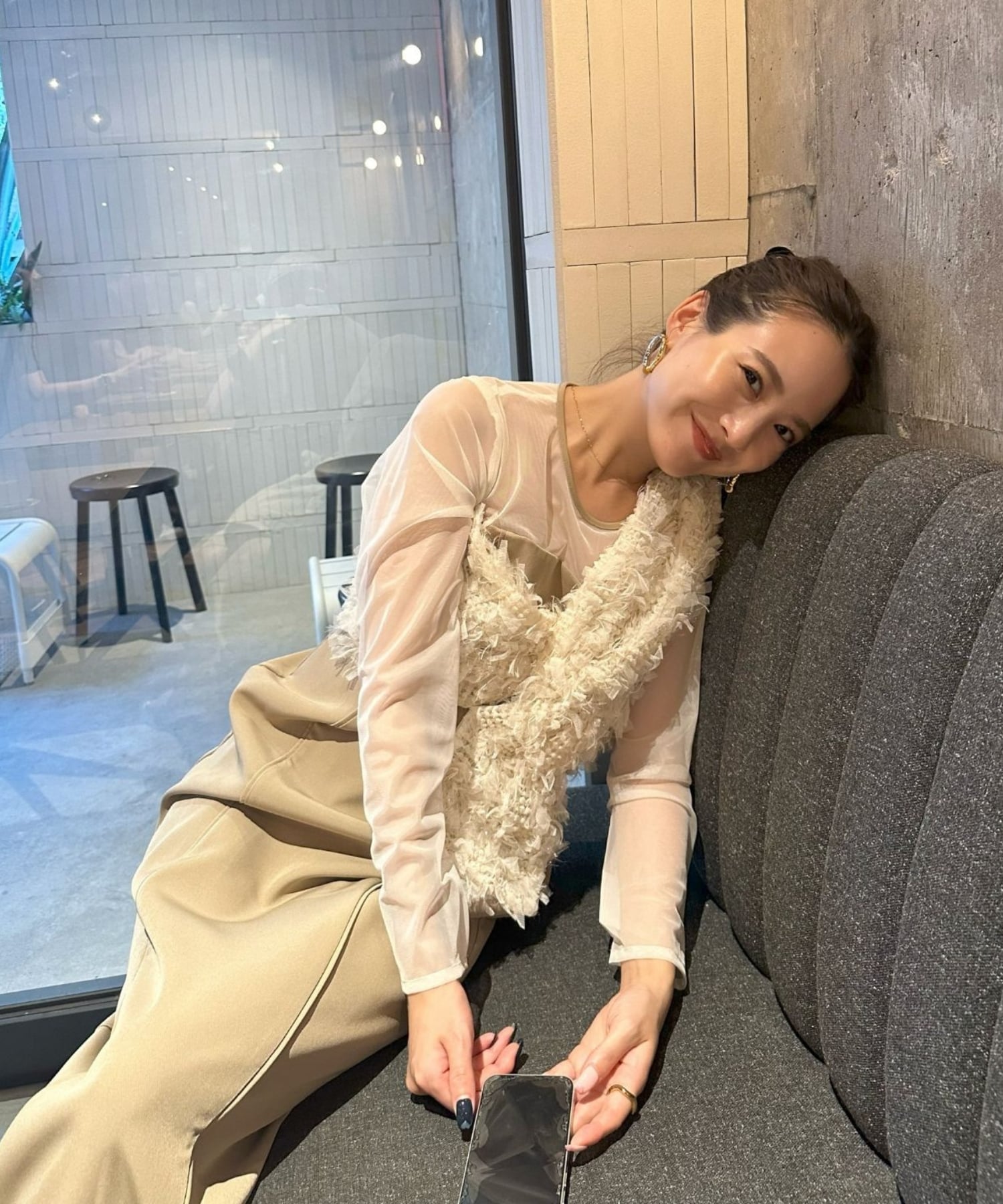 ANDRESD 結婚式・お呼ばれ対応 ラメフリンジドレス アンドレスド ワンピース・ドレス ドレス ベージュ ブルー ブラック