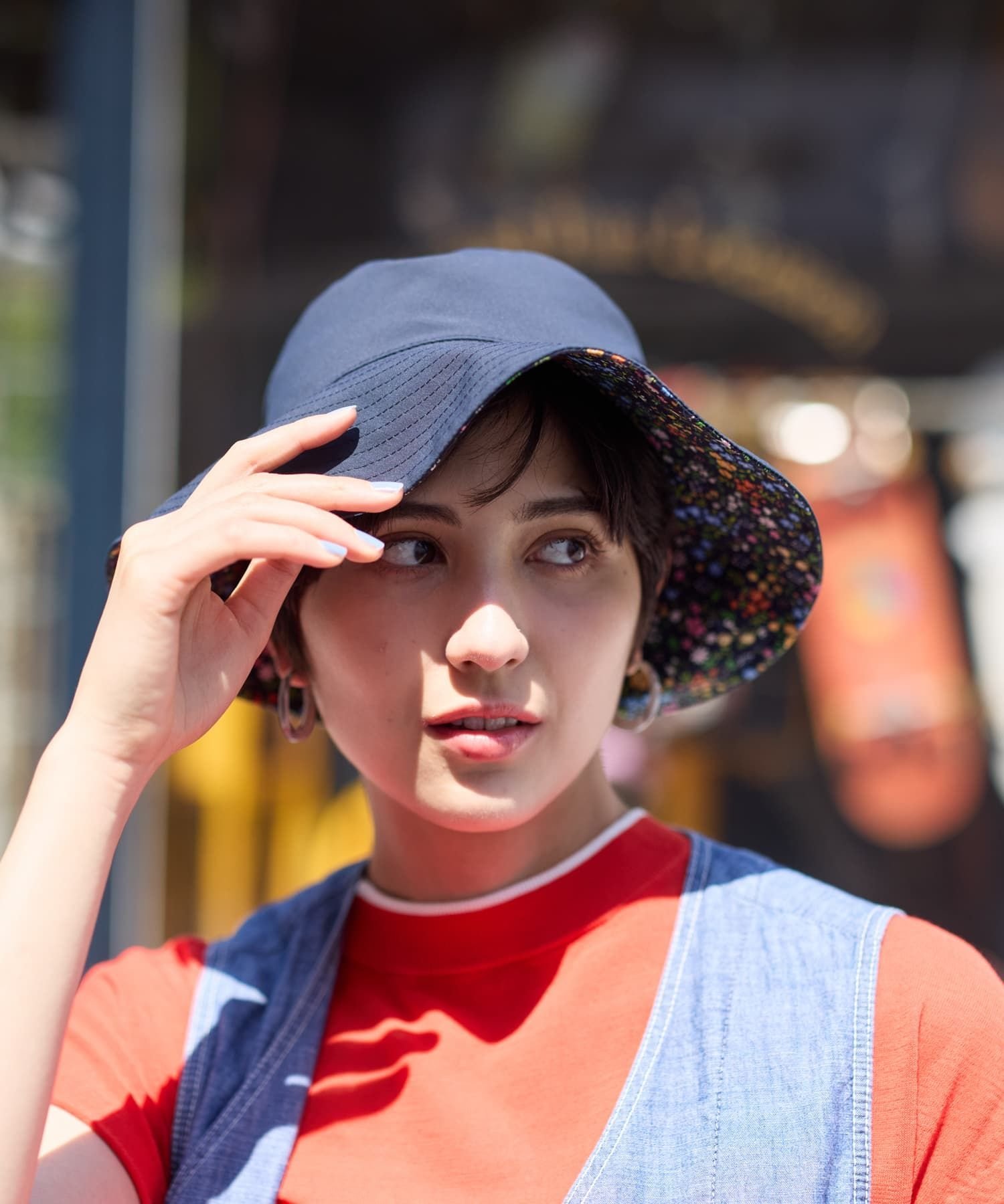【SALE／26%OFF】CARA O CRUZ 【UVケア】リバーシブルバケットハット キャラ・オ・クルス 帽子 ハット ネイビー【送料無料】