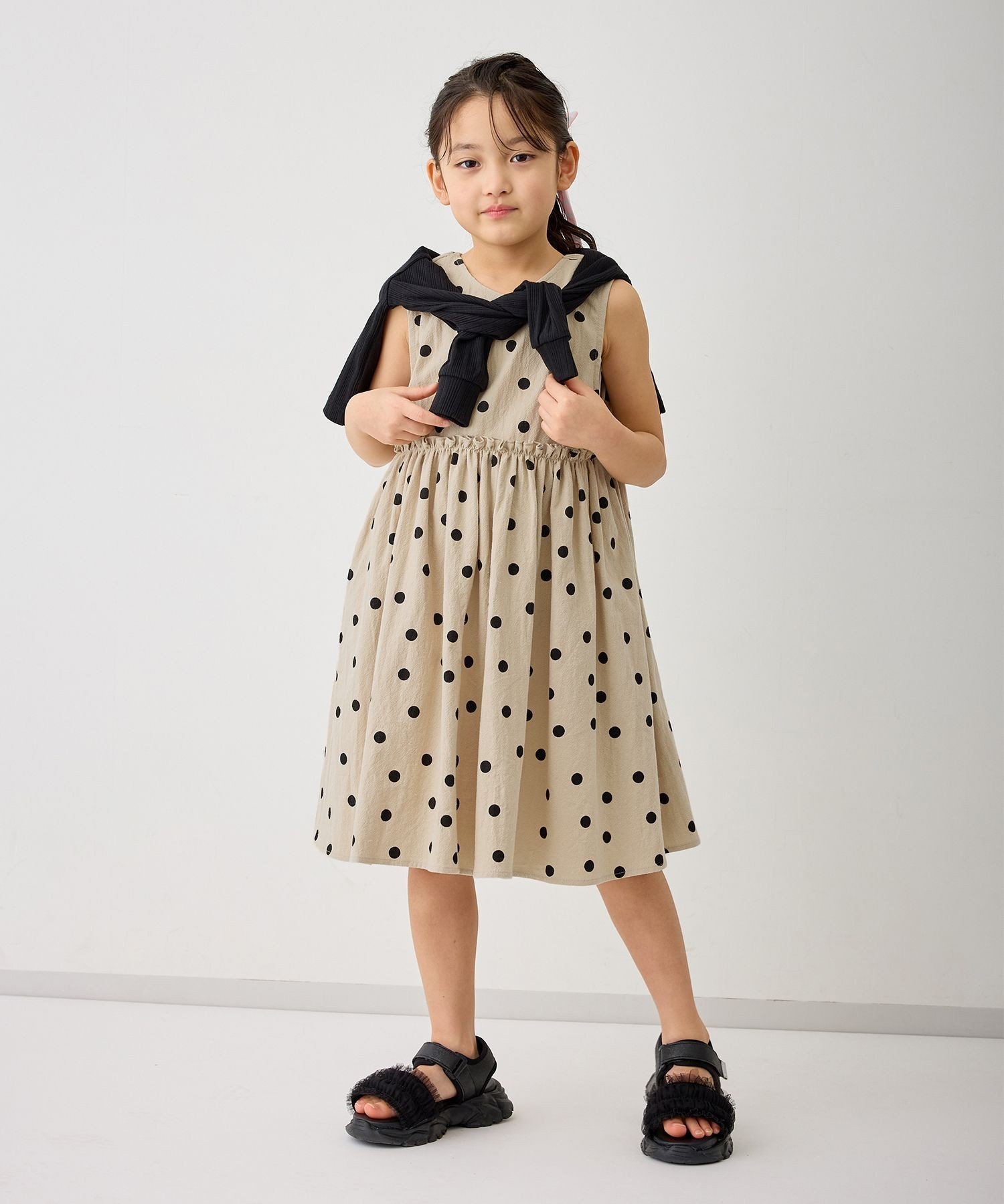 ROPE' PICNIC KIDS 【KIDS/キッズ】綿ワッシャードット柄ワンピース ロペピクニック ワンピース・ドレス ワンピース ベージュ