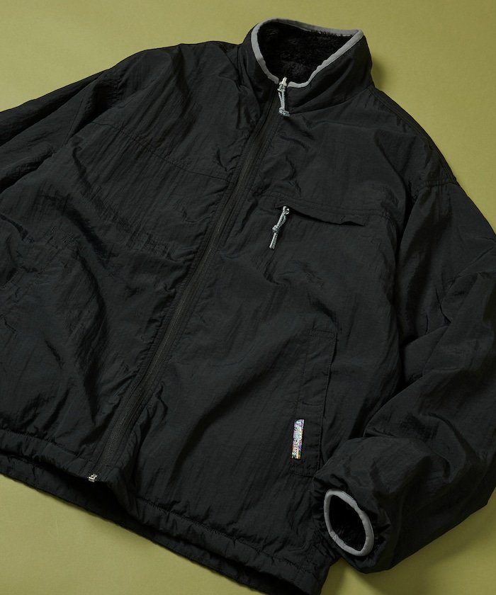 FREAK'S STORE リラックスフィット ワンポイントロゴ ナイロン フリース リバーシブルブルゾン 26AW フリークスストア ジャケット・アウター ブルゾン・ジャンパー ネイビー グリーン ブラック ベージュ【送料無料】