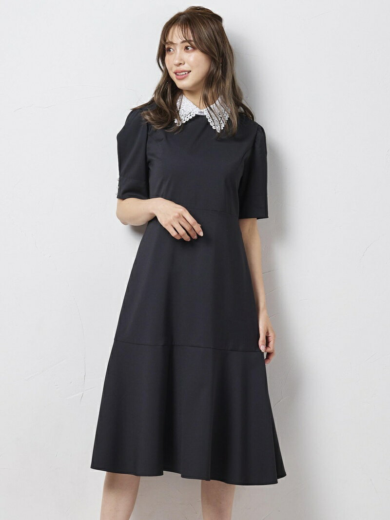 【SALE／70%OFF】QUEENS COURT 襟付きワンピース クイーンズコート ワンピース・ドレス シャツワンピース ブラック ベージュ ピンク【送料無料】のサムネイル