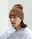 BEAMS HEART MEN BEAMS HEART / ワッペン ニットキャップ ビームス ハート 帽子 ニット帽 ビーニー ブラウン ブラック