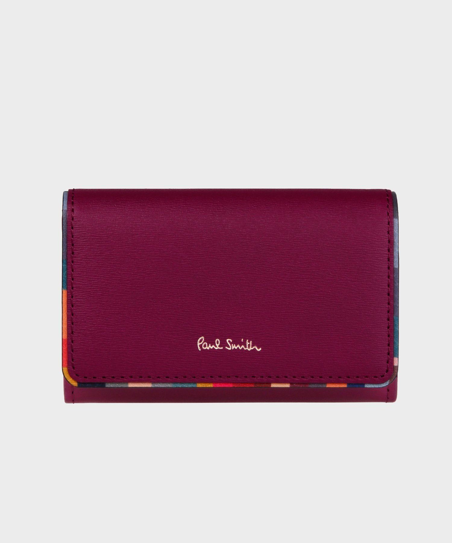 【SALE／50%OFF】Paul Smith 【公式】スワールトリム 名刺入れ ポール・スミス　アウトレット 財布・ポーチ・ケース 名刺入れ・カードケース パープル ブラック【送料無料】