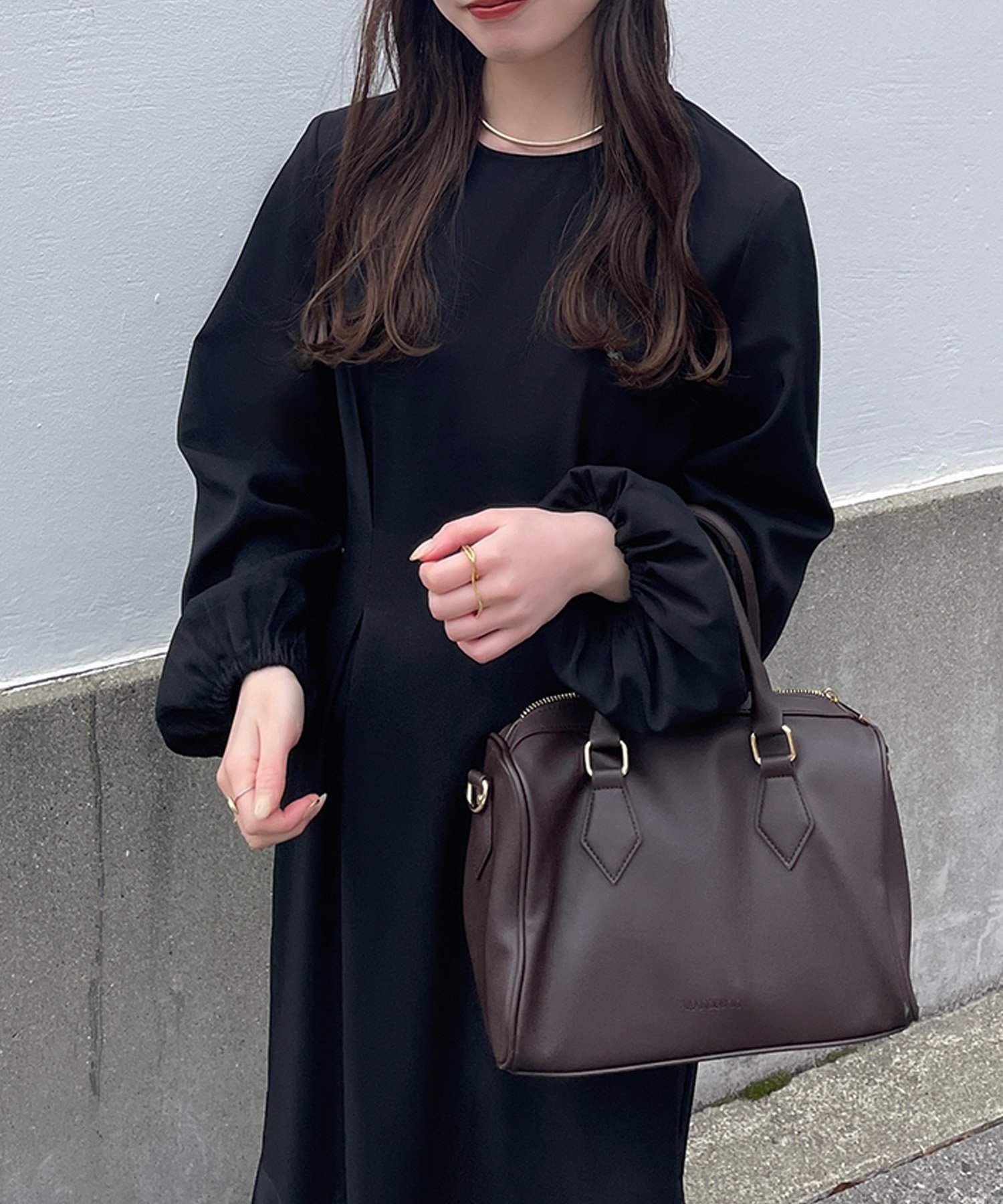 【SALE／25%OFF】JUNOAH 裾デザインマーメイドワンピース ジュノア ワンピース・ドレス ワンピース ブラック グレー【送料無料】のサムネイル