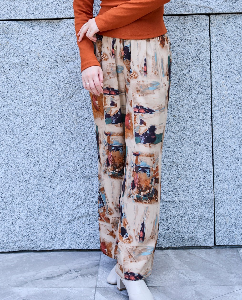 【SALE／30%OFF】YEVS ニュアンスアート柄イージーパンツ【セットアップ対応】 イーブス パンツ その他..