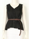 【SALE/50%OFF】LIP SERVICE メッシュベルトSETフロントタックノースリBL リップサービス シャツ/ブラウス ノースリーブ/キャミソールシャツ ブラック ベージュ ホワイト