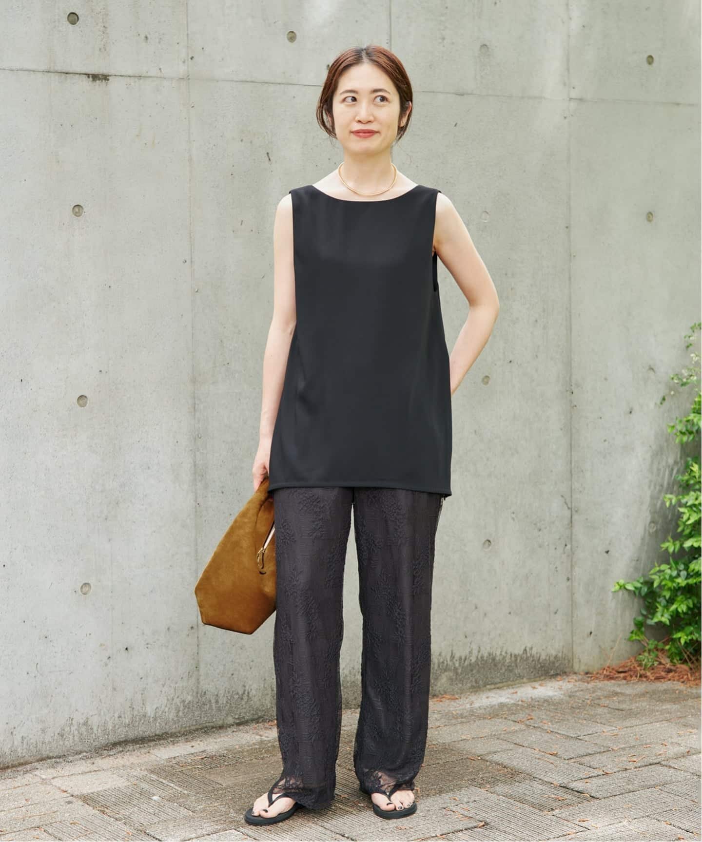 VERMEIL par iena 《追加》Soft Lace パンツ ヴェルメイユ パー イエナ パンツ その他のパンツ ブラック