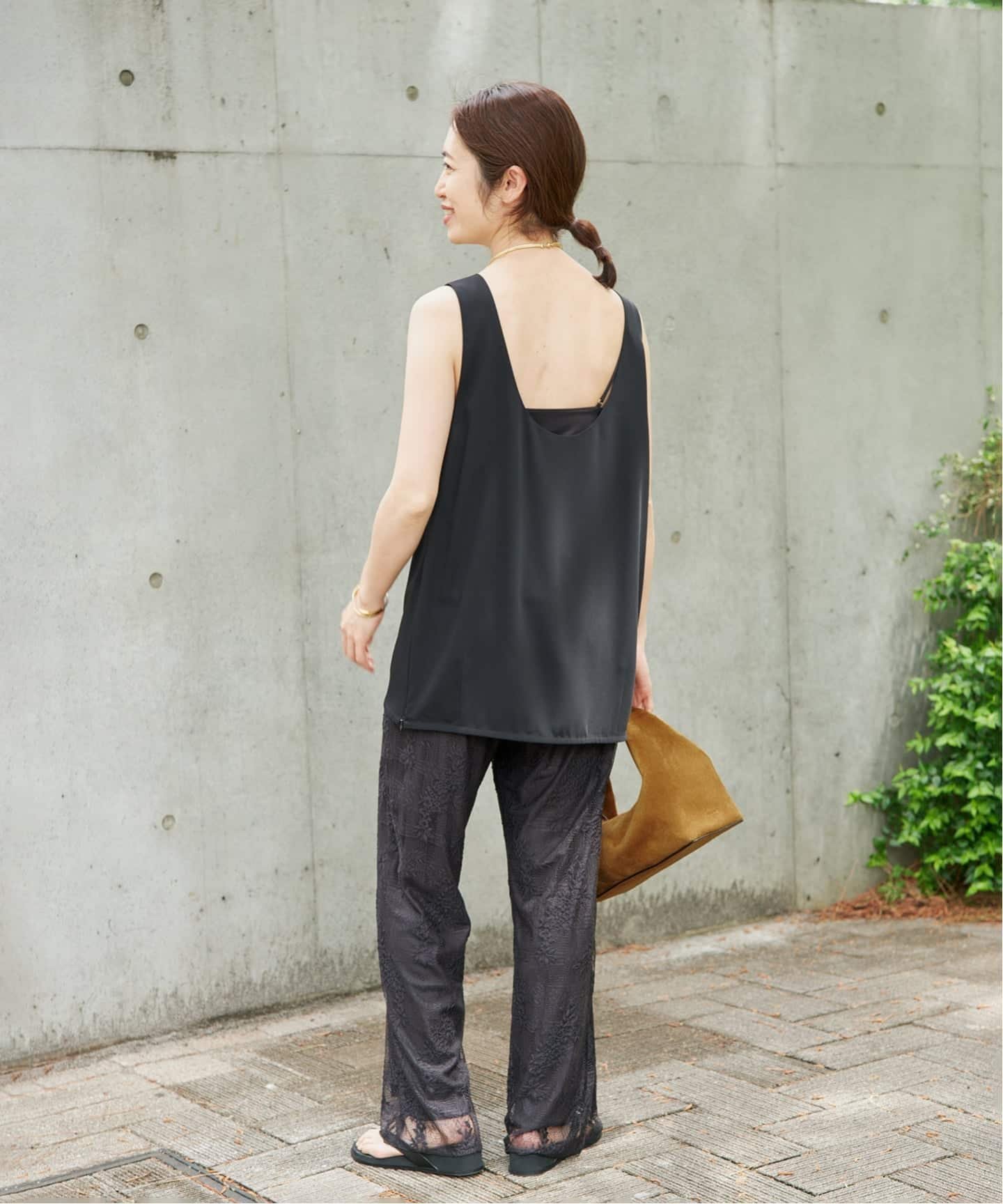 VERMEIL par iena 《追加》Soft Lace パンツ ヴェルメイユ パー イエナ パンツ その他のパンツ ブラック