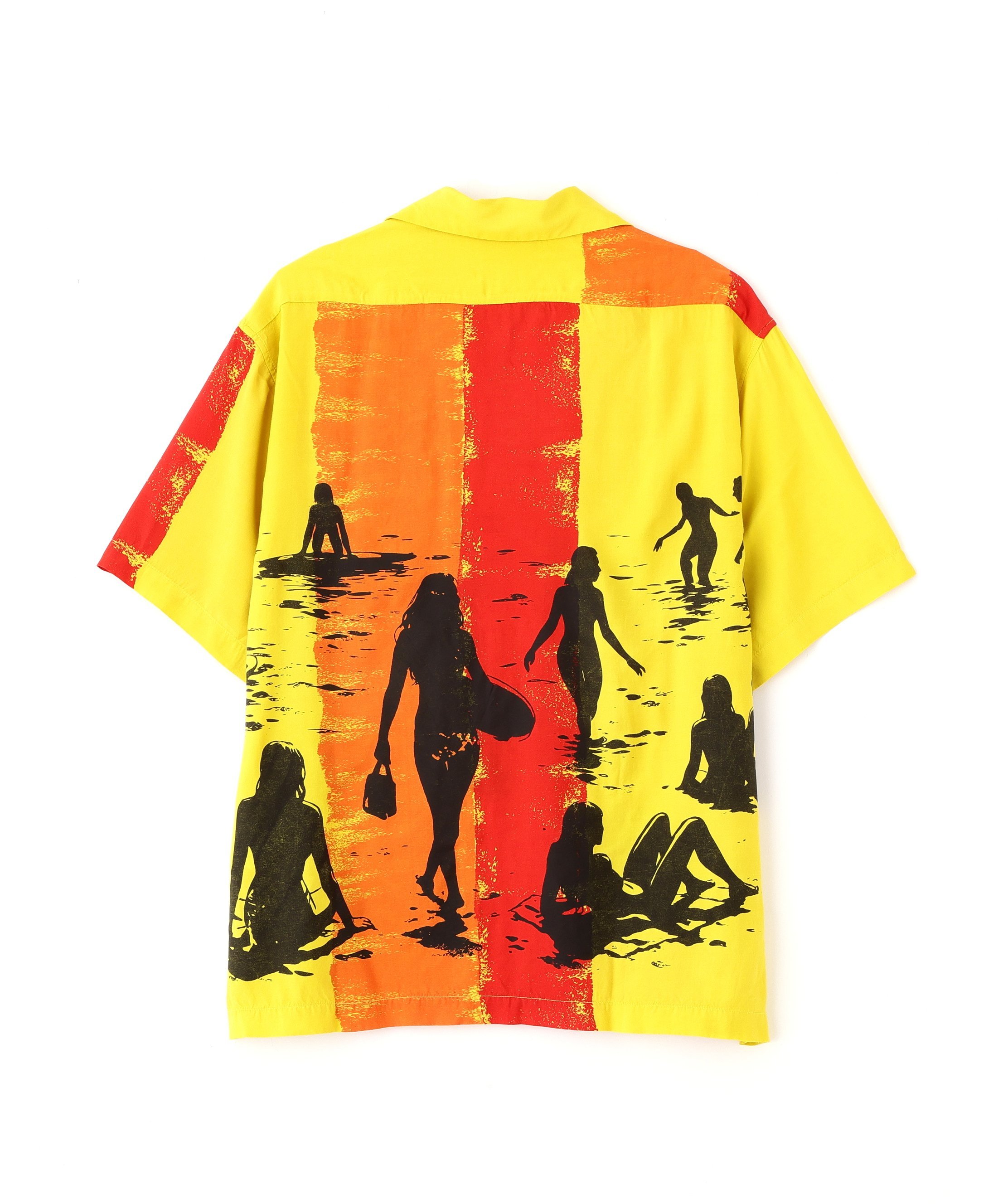 BEACH GIRLS RAYON SHIRT/ビーチガール レーヨンシャツ ショット トップス シャツ・ブラウス グレー イエロー