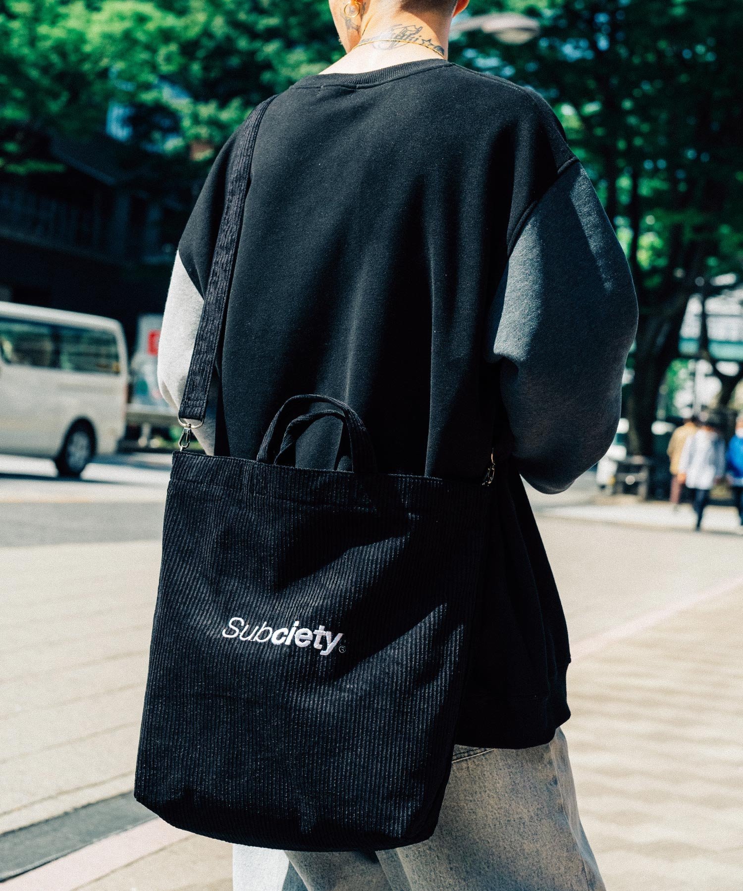 ySALE^30%OFFzSubciety CORDUROY 2WAY TOTE BAG TuTGeB obO g[gobO ubN u[ p[vyz