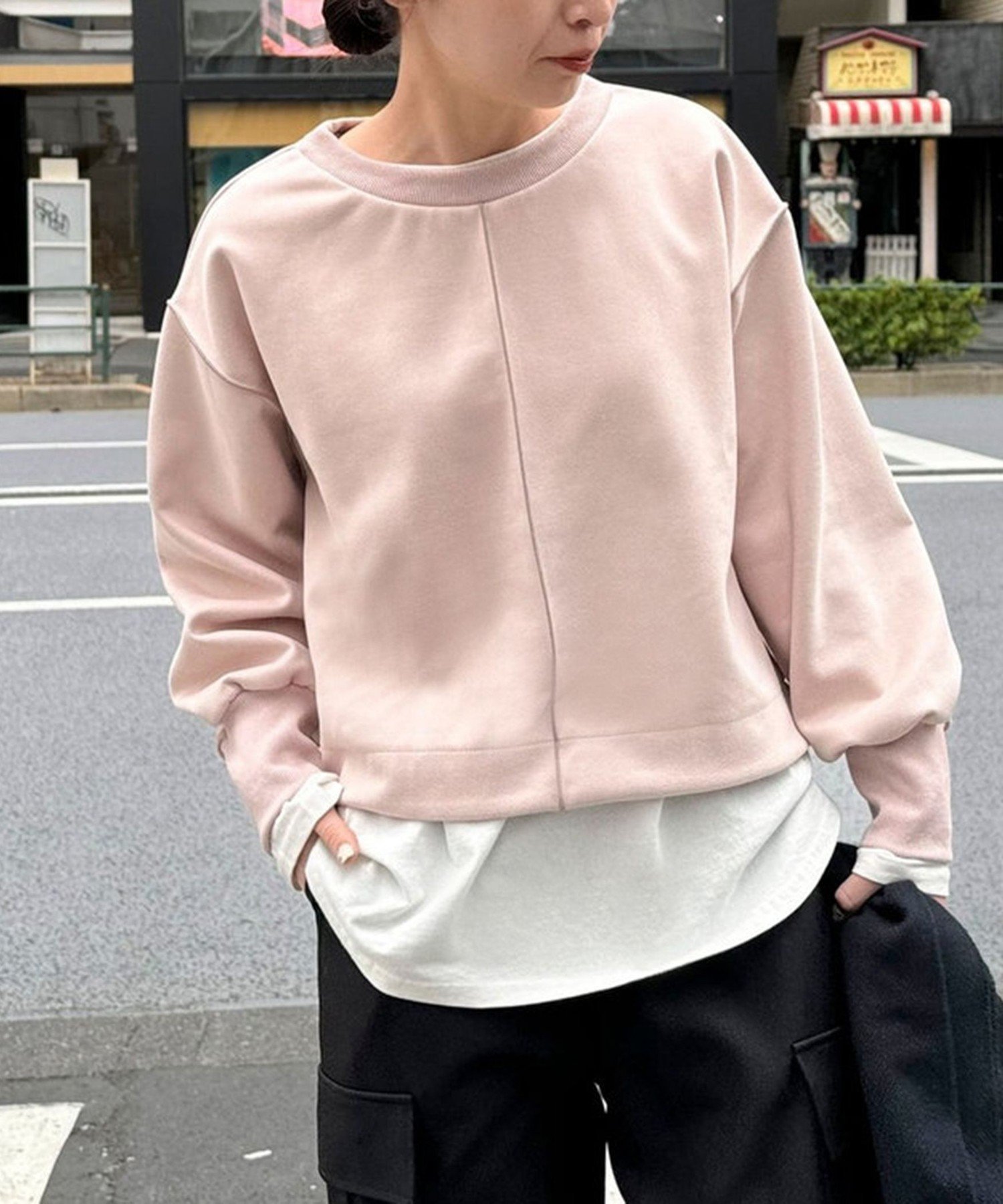 【SALE／30%OFF】fredy emue ダンボールスエード配色メロープルオーバー フレディ アンド グロスター トップス カットソー・Tシャツ ピンク ブルー ブラウン ベージュ グレー【送料無料】のサムネイル